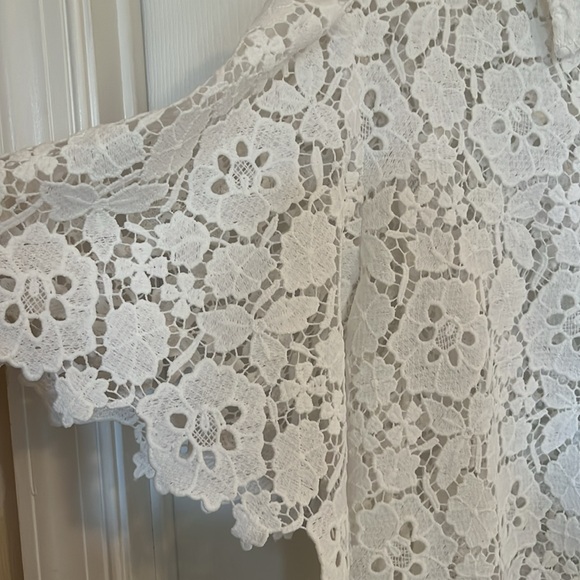 Anthropologie White Lace Blouse - Picture 2 of 5
